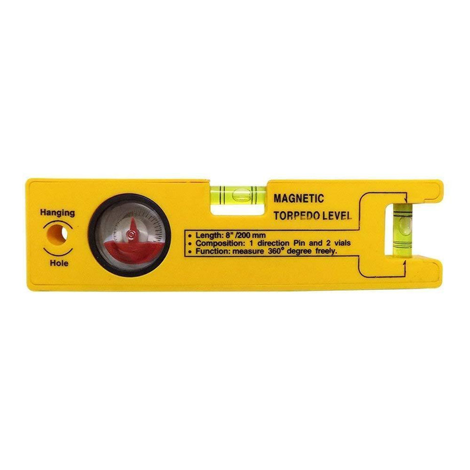 429 8-inch Magnetic Torpedo Level with 1 Direction Pin, 2 Vials and 360 Degree View