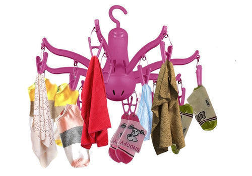 229 -8-Claw Octopus Hanging Dryer 16 Clothes pegs, Simple to fold up and Put Away