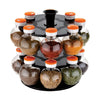 Your Brand Kitchen combo - Revolving 16pc Plastic Spice Rack, Vegetables Spiral Cutter, Gas Lighter, Big Tea Strainer Sieve/Chai Chalni with Vegetables Cutter/ Slicer / Peeler (5 pcs)