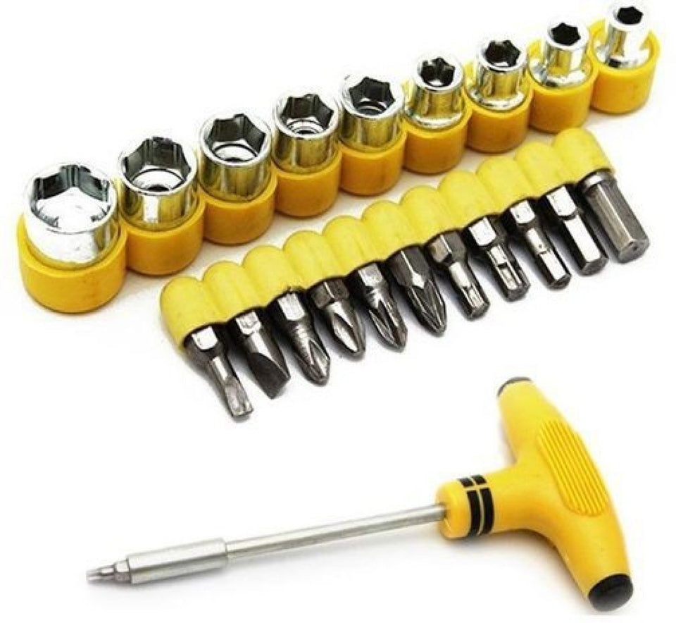 451 -24pcs T shape screwdriver set Batch Head Ratchet Pawl Socket Spanner hand tools