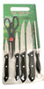 312 Kitchen Combo -Stainless Steel 4pc Knife, Sharpening Steel and Scissor with Cutting Board