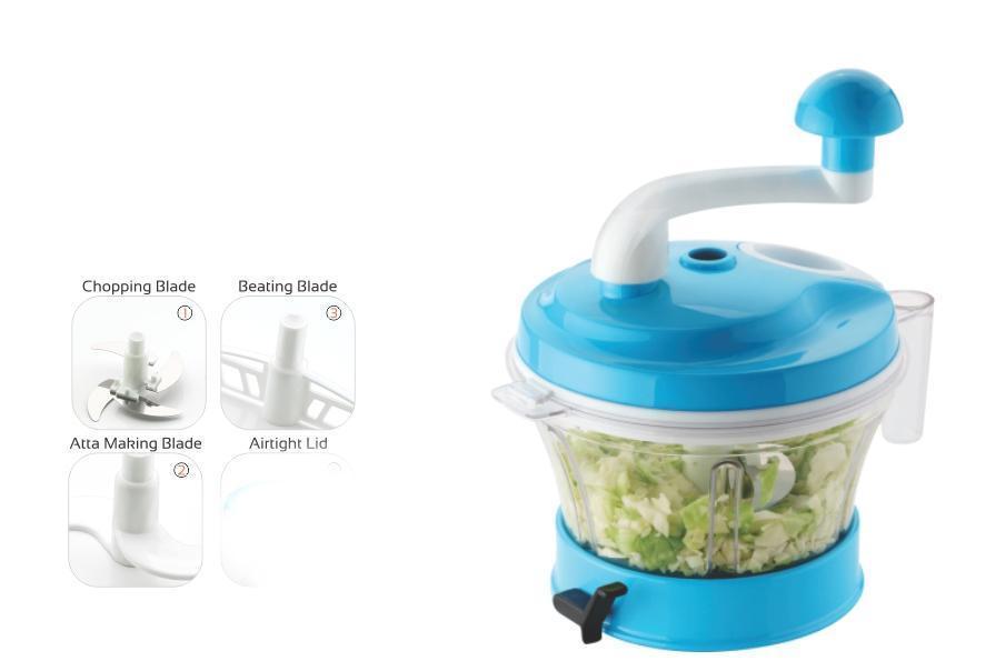 N07 4 in 1 Atta Dough Maker with Vegetable Cutter & Chopper, Beater-Multi