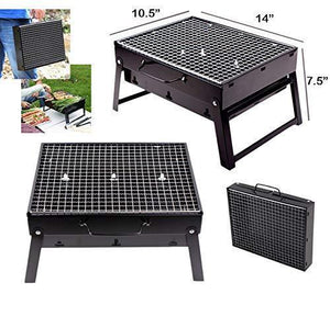 126 Folding Barbeque Charcoal Grill Oven (Black, Carbon Steel)