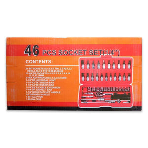 422 Socket 1/4 Inch Combination Repair Tool Kit (Red, 46 pcs)