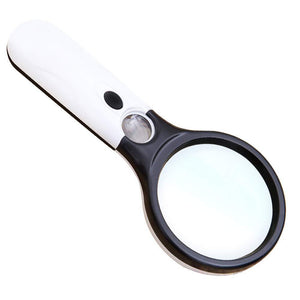 449 Handheld Reading Magnifier Glass 3X, 45X with 3 LED Lights for Reading/Maps/Watch Repair