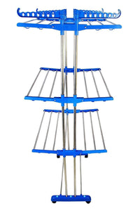 733 Stainless Steel Double Pole 3 Layer Cloth Drying Stand