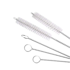 Your Brand Food Grade Silicone Straws(4pc) & Straw Cleaning Brush(1pc)