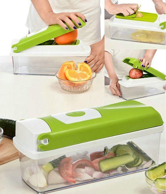 2005_12 in 1 Magic Super Dicer Fruit Cutter Vegetable CHIPSER Unbreakable New Push & Clean