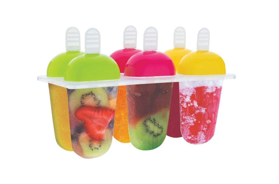 737  6 Pcs Multicolor Polypropylene Ice Mold, Kulfi Maker/Stick/Cream/Candy Color Assorted