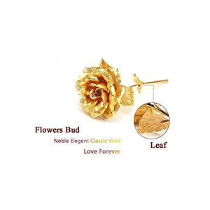 879 24K Artificial Golden Rose/Gold Red Rose with Gift Box (10 inches)