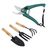 Your Brand Gardening Tools - Flover Cutter & Garden Tool Wooden Handle (3pcs-Hand Cultivator, Small Trowel, Garden Fork)