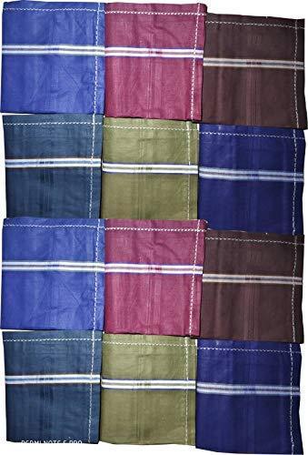 594 Men's Cotton Handkerchief (Multicolor, 12 pcs)