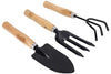 Your Brand Gardening Tools - Flover Cutter & Garden Tool Wooden Handle (3pcs-Hand Cultivator, Small Trowel, Garden Fork)