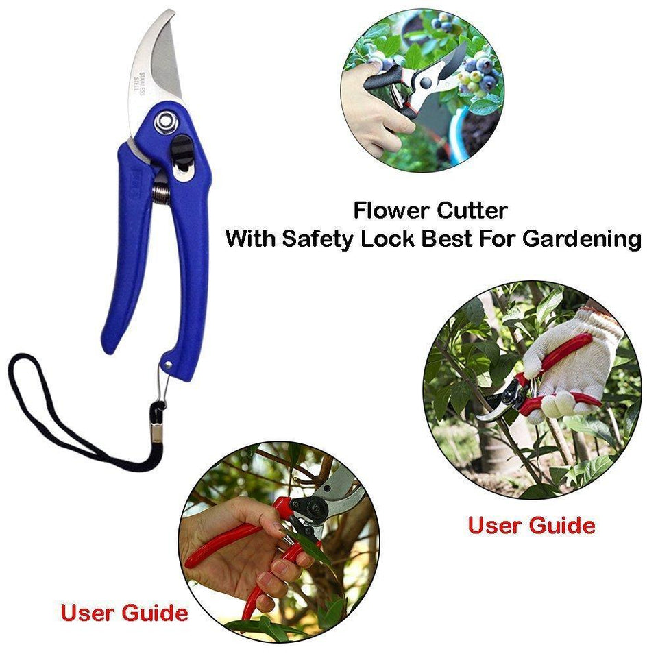 Your Brand Gardening Tools - Water Lever Spray Gun | Cultivator, Small Trowel, Garden Fork | Pressure Garden Spray Bottle | Flower Cutter | Yellow Gloves
