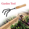 Your Brand Gardening Tools - Flover Cutter & Garden Tool Wooden Handle (3pcs-Hand Cultivator, Small Trowel, Garden Fork)