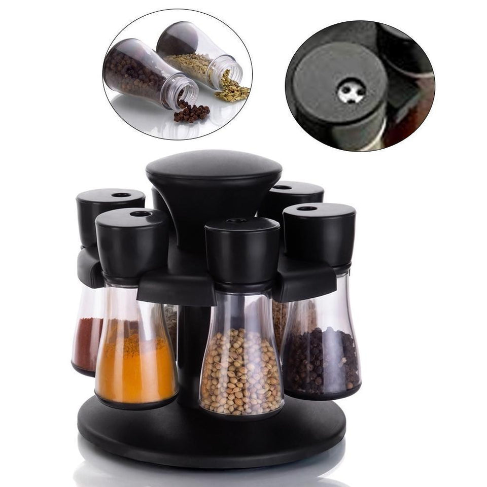 097 Revolving Plastic Spice Rack Masala Organiser (8 Pcs)