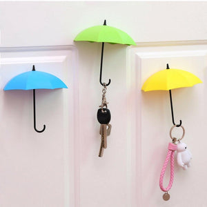 486_3pcs/set Cute Umbrella Wall Mount Key Holder Wall Hook Hanger Organizer Durable Wall hooks bathroom kitchen Umbrella Wall Hook