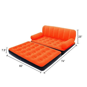 870 -5 in 1 Foldable Inflatable Multi Function Double Air Bed Sofa Chair Couch Lounger Bed Mattress with Air Pump