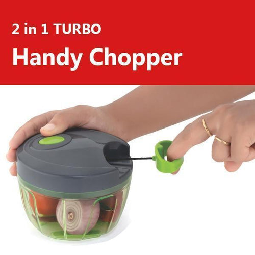 N02 2in1 Handy Mini Chopper Vegetable & Fruit Chopper (1 Chopper) (Red & Grey)