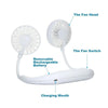 875 Portable USB Battery Rechargeable Mini Fan - Headphone Design Wearable Neckband Fan