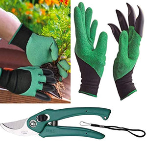 Your Brand Gardening Tools - Garden Gloves with Claws for Digging and Planting, 1 Pair Ergonomic Grip, Incredibly Sharp Secateurs