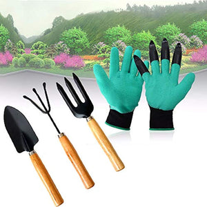 Your Brand Gardening Hand Cultivator, Big Digging Trowel, Shovel & Garden Gloves with Claws for Digging & Planting