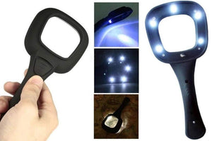 557 Hand Held Optical Grade Magnifying Glass with 6 LED Lights