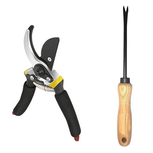 Your Brand Gardening Combo - Premium Flower Cutter (Hedge Shears) & Hand Weeder Straight