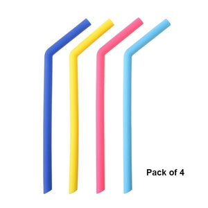 Your Brand Food Grade Silicone Straws(4pc) & Straw Cleaning Brush(1pc)