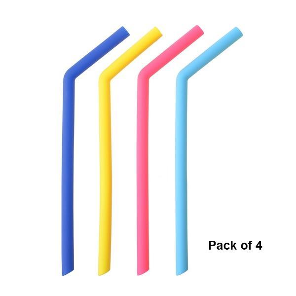 Your Brand Food Grade Silicone Straws(4pc) & Straw Cleaning Brush(1pc)