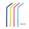 Your Brand Food Grade Silicone Straws(4pc) & Straw Cleaning Brush(1pc)