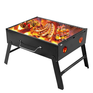 126 Folding Barbeque Charcoal Grill Oven (Black, Carbon Steel)