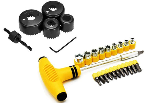 Your Brand Metal Saw Cutter and Tspanner Socket Set (Black, 30-Pieces)