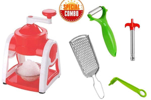 Your Brand Kitchen Combo - Ice Gola Maker Machine, Vegetables Grater, Gas Lighter, Vegetable/Fruit Peeler & Vegetables Spiral Cutter/Spiral Knife (5pcs)