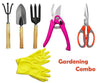 Your Brand Gardening Combo - Cultivator, Trowel, Garden Fork, Flower Cutter (Hedge Shears), Household & Garden Scissor with Rubber Gloves(1pair)