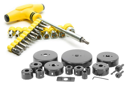 Your Brand Professional Tools- 16 pcs Heavy Duty Hole Saw Cutter Set Cutting Tool with 24 pcs Tspanner Socket Set