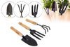 Your Brand Gardening Tools - Falcon Gloves, Flower Cutter/Scissor & Garden Tool Wooden Handle (3pcs-Hand Cultivator, Small Trowel, Garden Fork)