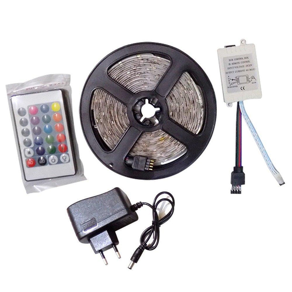 216 Waterproof RGB Remote Control Color Changing LED Strip Light (5-Meter)