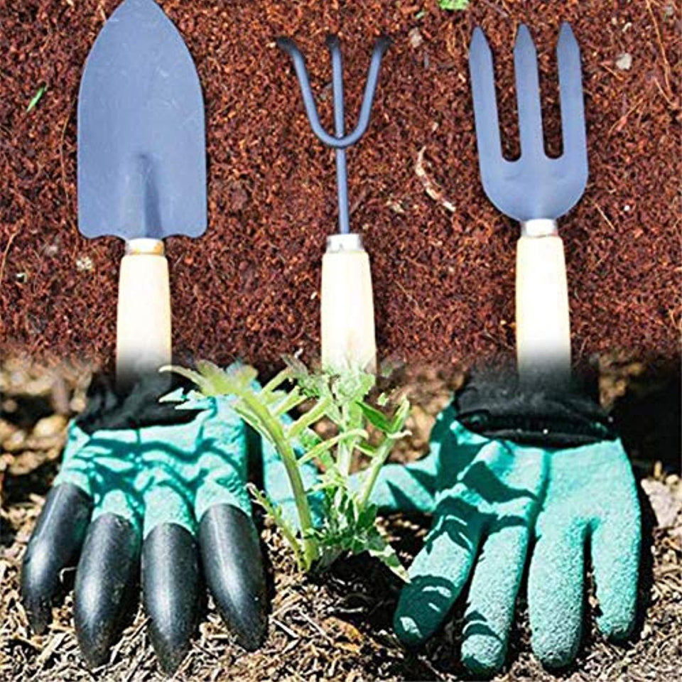 Your Brand Gardening Hand Cultivator, Big Digging Trowel, Shovel & Garden Gloves with Claws for Digging & Planting