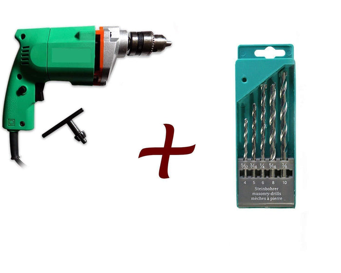 Your Brand Metal Electric Drill Machine Set (Multicolor, 6-Pieces)