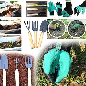 Your Brand Gardening Hand Cultivator, Big Digging Trowel, Shovel & Garden Gloves with Claws for Digging & Planting