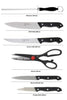 312 Kitchen Combo -Stainless Steel 4pc Knife, Sharpening Steel and Scissor with Cutting Board