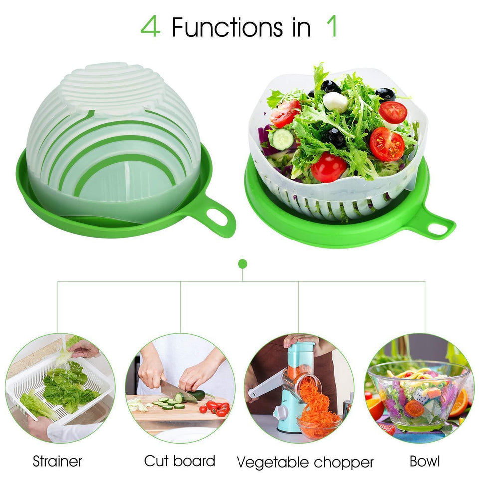 743 Salad Cutter Bowl Upgraded Easy Salad Maker, Fast Fruit Vegetable Salad Chopper Bowl Fresh Salad Slicer