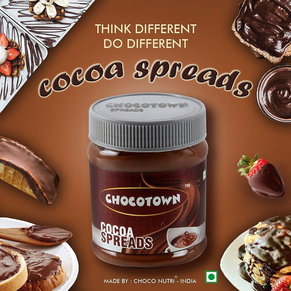 Chocotown Chocolate Spreads - Cocoa Spreads, Milk Spreads & Strawberry Spreads- 350 gm