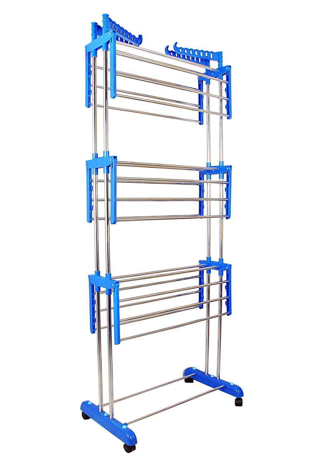 733 Stainless Steel Double Pole 3 Layer Cloth Drying Stand