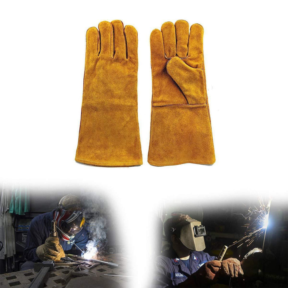 Your Brand Dark Poly-carbonated Lens Welding Goggles and Heat Resistant Welding Work Gloves