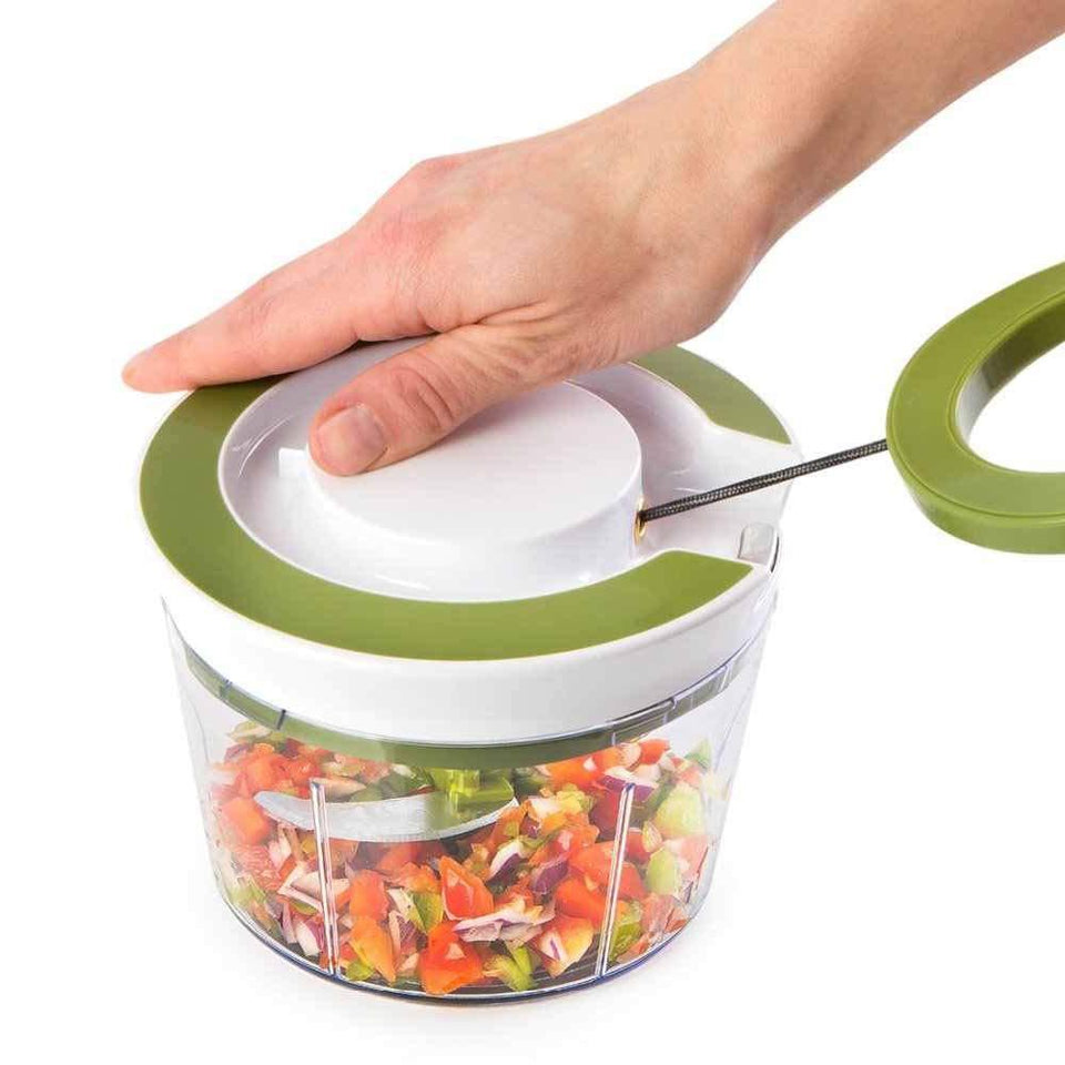 Your Brand Kitchen combo - Manual 2 in 1 Handy smart chopper for Vegetable Fruits with spiral cutter