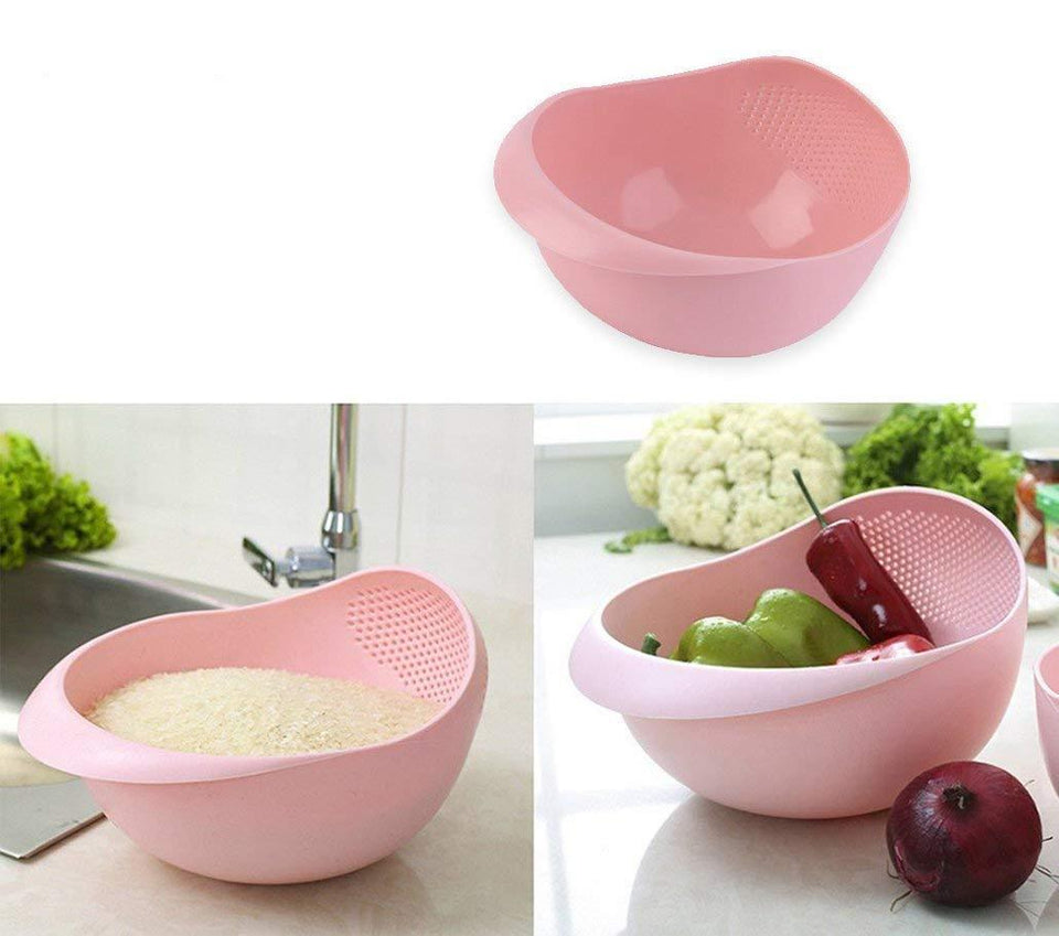 Your Brand Kitchen Combo - Plastic Rice Bowl Strainer, Bird fork and Apple cutter