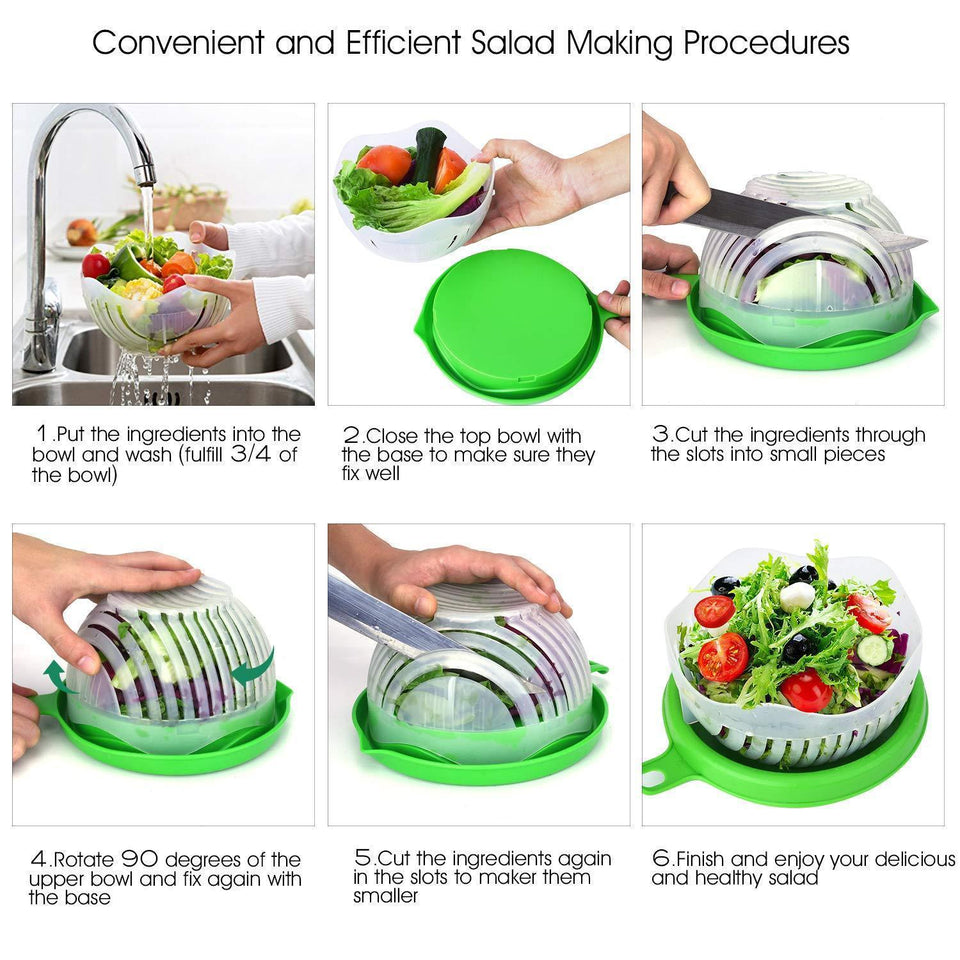 743 Salad Cutter Bowl Upgraded Easy Salad Maker, Fast Fruit Vegetable Salad Chopper Bowl Fresh Salad Slicer